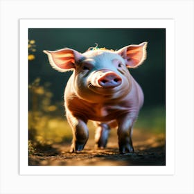 Pig In The Woods 1 Art Print