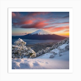 Mt Fuji At Sunset Art Print