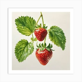 Strawberry Painting Art Print