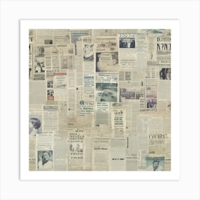 Newspaper Collage 1 Art Print