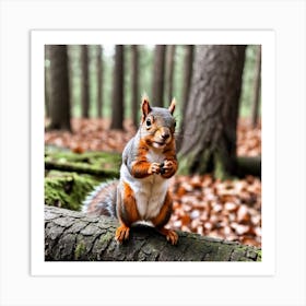 Squirrel In The Forest 4 Art Print