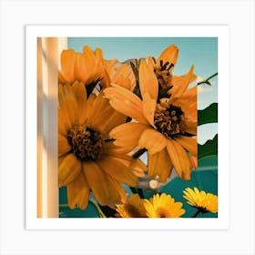 Yellow Flowers In A Vase Art Print