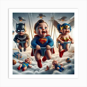 Superman Baby Swings Art Print