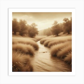 Sepia Field Art Print