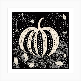 Yayoi Kusama Inspired Pumpkin Black And White 3 Art Print