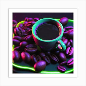 Coffee Beans On A Plate Art Print