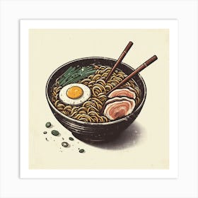 Asian Ramen Illustration Art Print