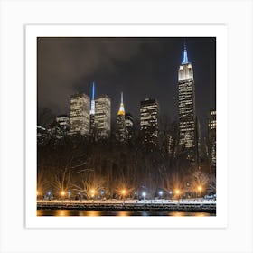 New York City At Night Art Print