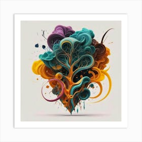 Beautiful paint of African nature with mixed bright colors 17 Art Print