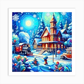 Christmas Village 2 Art Print