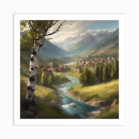 Village In The Mountains 1 Art Print