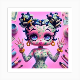 Money Girl Betty Boop Art Print