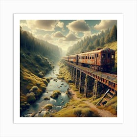 Train In The Mountains 1 Art Print