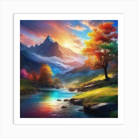 Sunset In The Mountains 58 Art Print