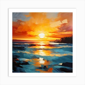 Sunset On The Beach 1 Art Print