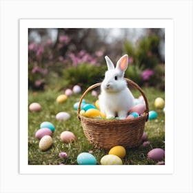 Easter Bunny In Basket 1 Art Print