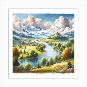 Landscape With Castle Art Print