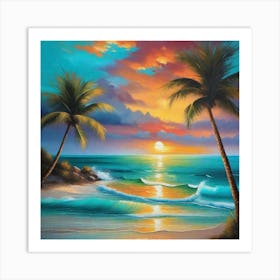 Sunset At The Beach 754 Art Print