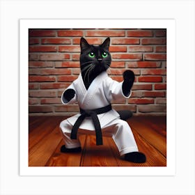 Karate Cat 6 Art Print