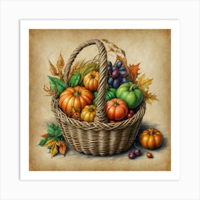 Thanksgiving Basket Art Print