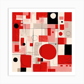 Abstract Red And Black Painting Art Print