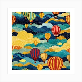 Hot Air Balloons in sky art Art Print