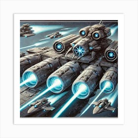 Skybreaker Gunship Energy Turrets Iron Commonwealth Art Print