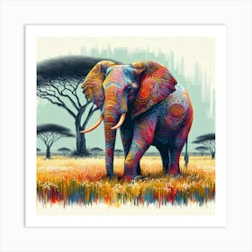 Illustration Elephant 2 Art Print