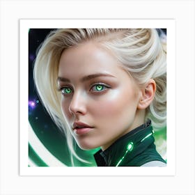 Girl With Green Eyes Art Print