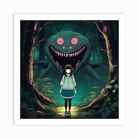 Girl In The Forest Art Print