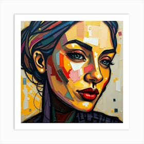 Cubist Portrait Of A Woman Art Print