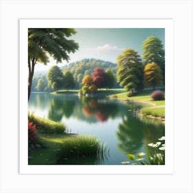 Landscape By The Lake Art Print