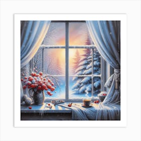 Winter Window View Art Print