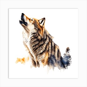 Wolf Howling Art Print