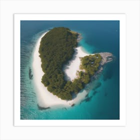 Aerial View Of A Tropical Island Art Print