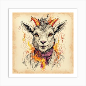 Goat With Horns 19 Art Print