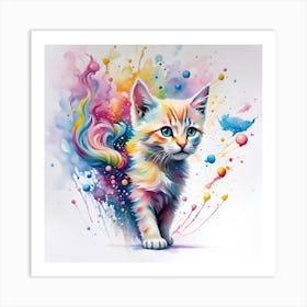 Colorful Kitten Art Print