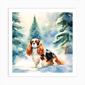 Winter Spaniel Art Print