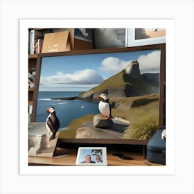 Puffins On The Beach Art Print