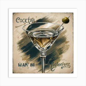 6 Vintage Art Cocktail Wall Art Prints And Posters Art Print