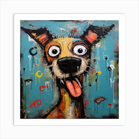 Abstract Crazy Whimsical Dog 2 Art Print