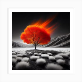 Fire Tree Art Print