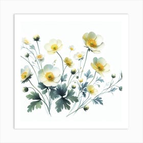 Flowers of buttercup 1 Art Print