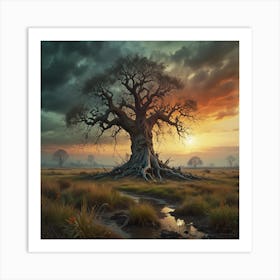 Baobab Tree Art Print