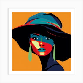 Woman With Hat Art Print