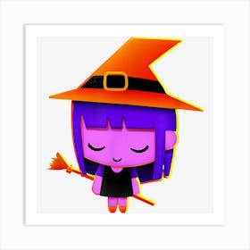 Little Witch Halloween Halloween Spooky 80s Costume Kids Art Print