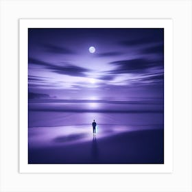 Ethereal Calm: Embracing The Moonlit Silence Art Print