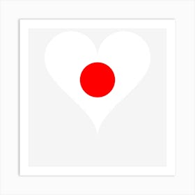 Love Heart Flag Japan Art Print