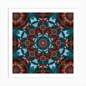 Blue Symmetrical Abstract Pattern 1 Art Print