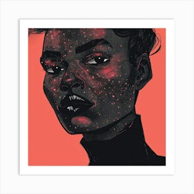 African Girl With Red Eyes Art Print